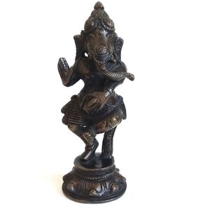 Elegant Antique Bronzed Brass Ganesha 5” Statue (Elephant)